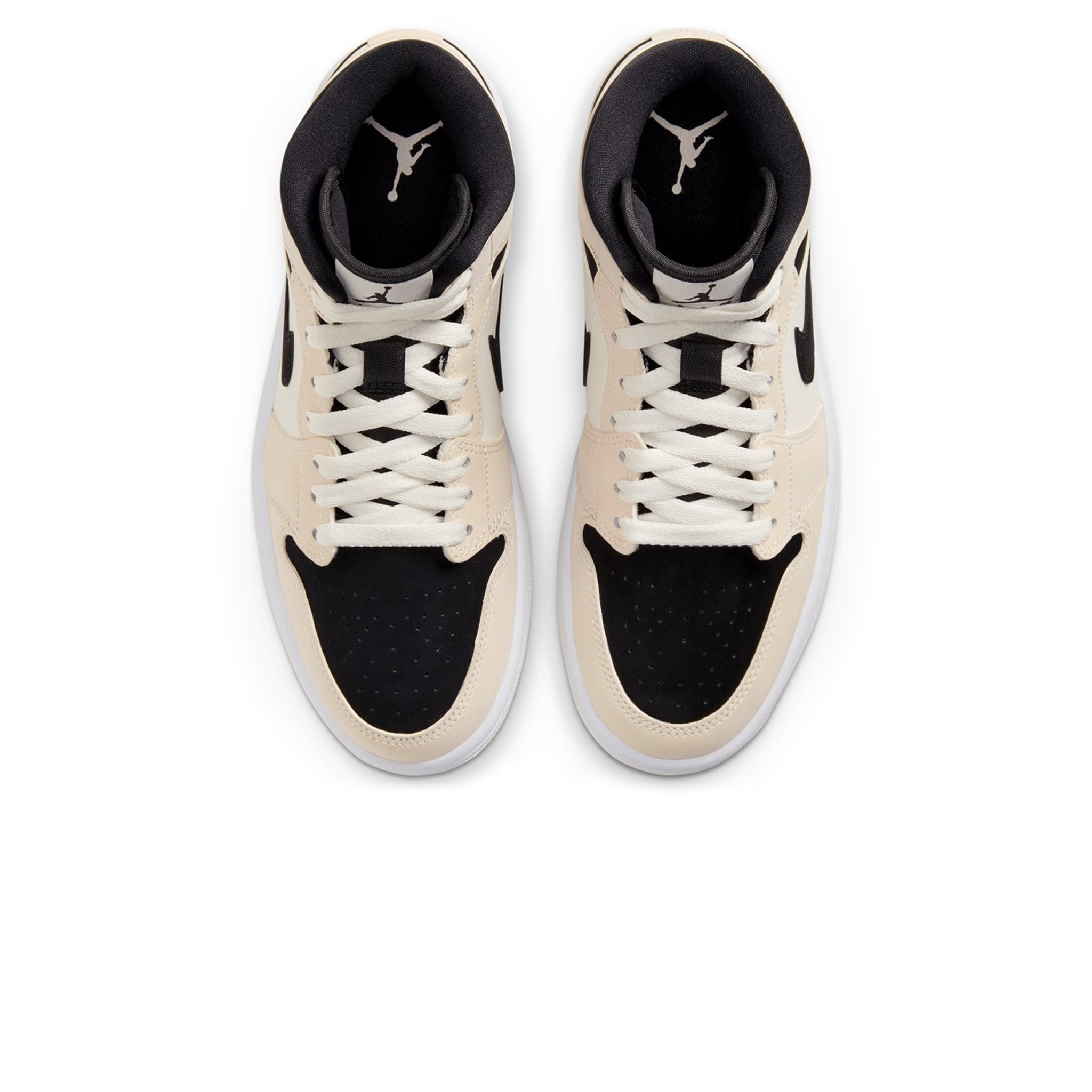 top view of Air Jordan 1 Mid Barely Orange (W) BQ6472-800